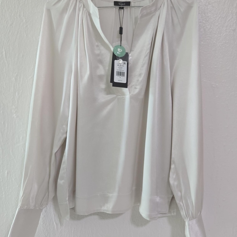 Rails White Long Sleeve Relaxed Blouse